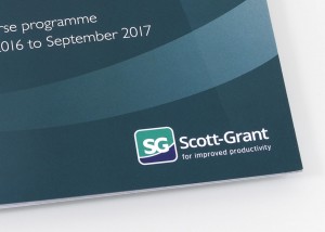 Scott-grant logo on cover of training brochure cover