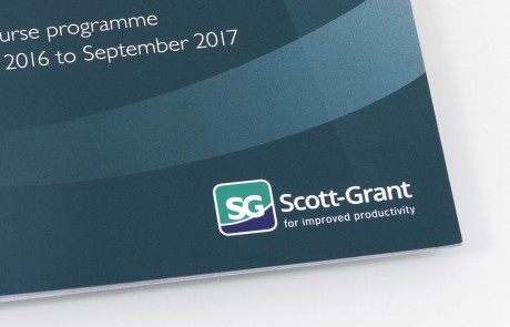 Scott-grant logo on cover of training brochure cover