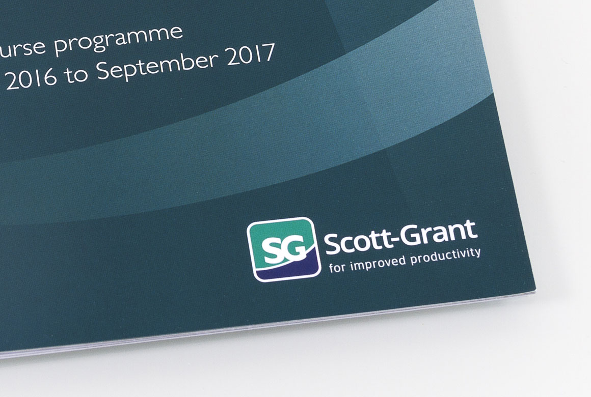 Scott-grant logo on cover of training brochure cover
