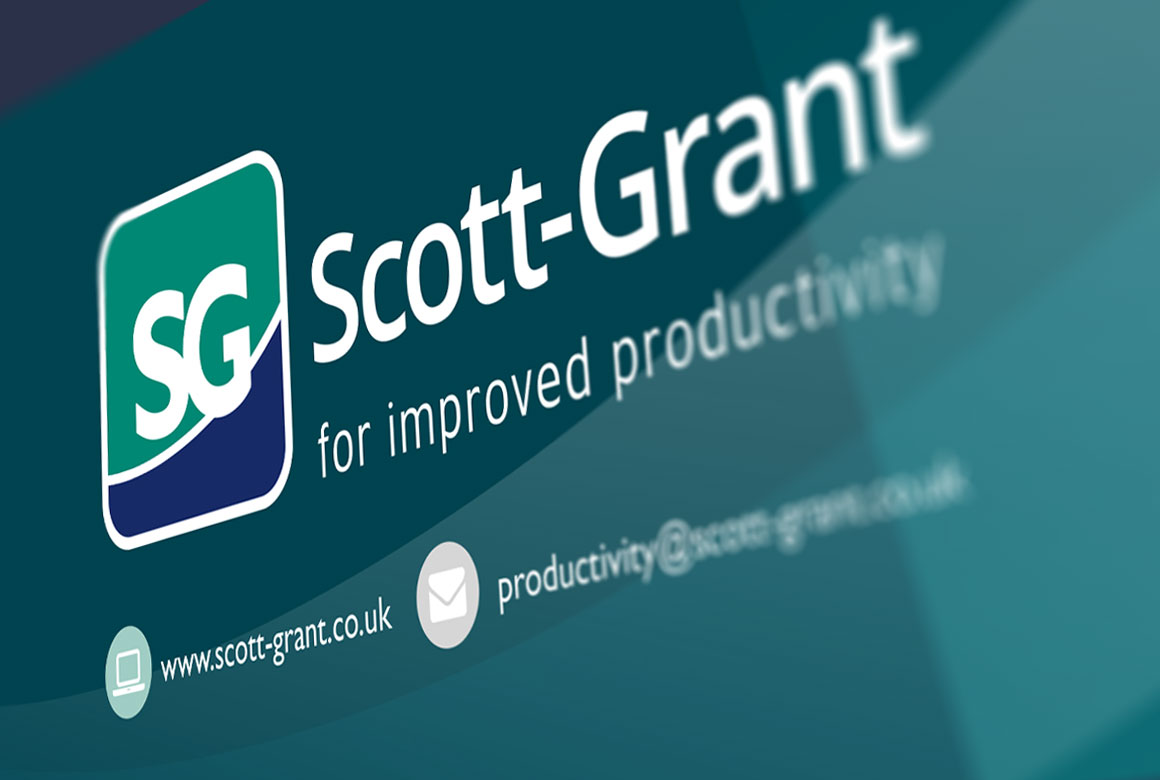 The new Scott-Grant logo on a display panel