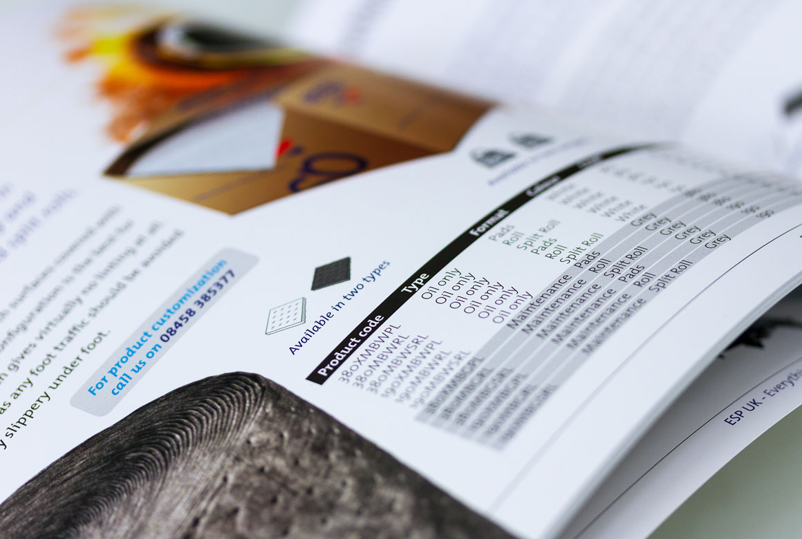 esp-early-brochure8 Close up of product information on brochure page
