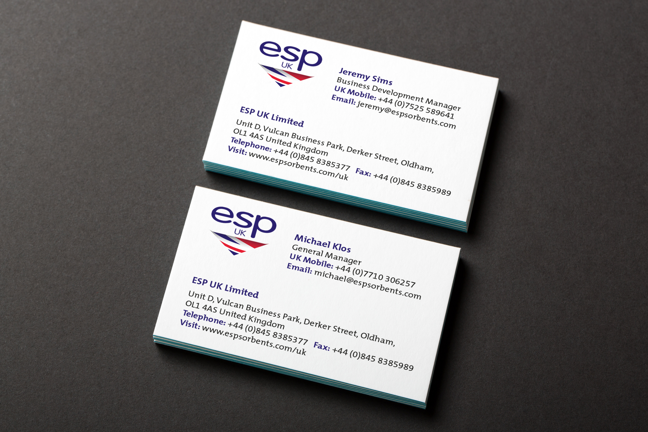 image of business cards for ESP UK