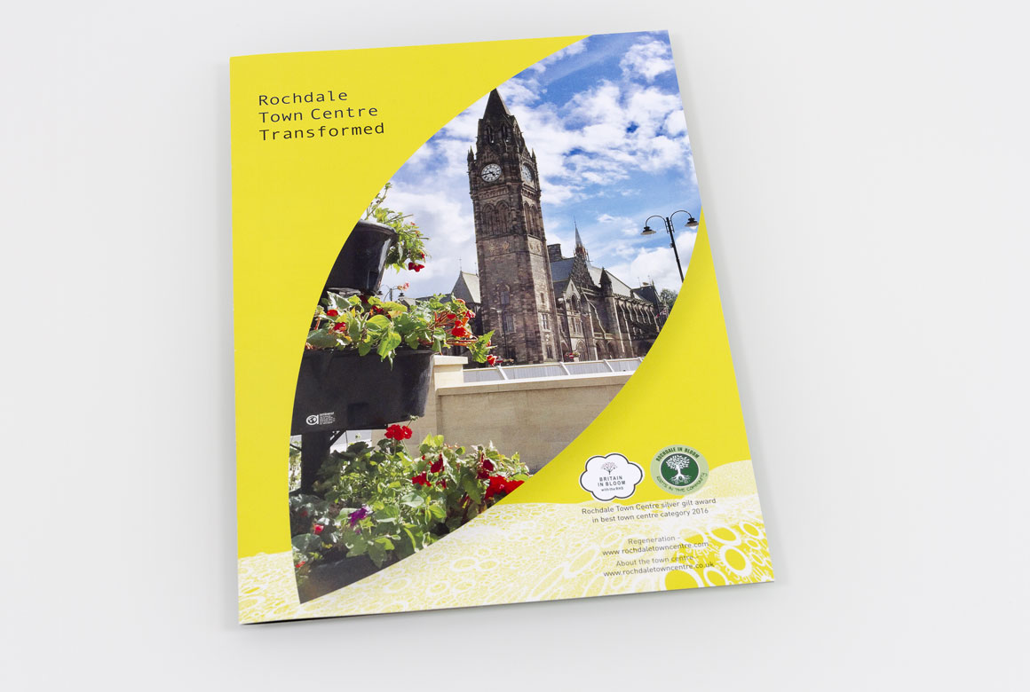 Front cover of Rochdale town centre in bloom brochure