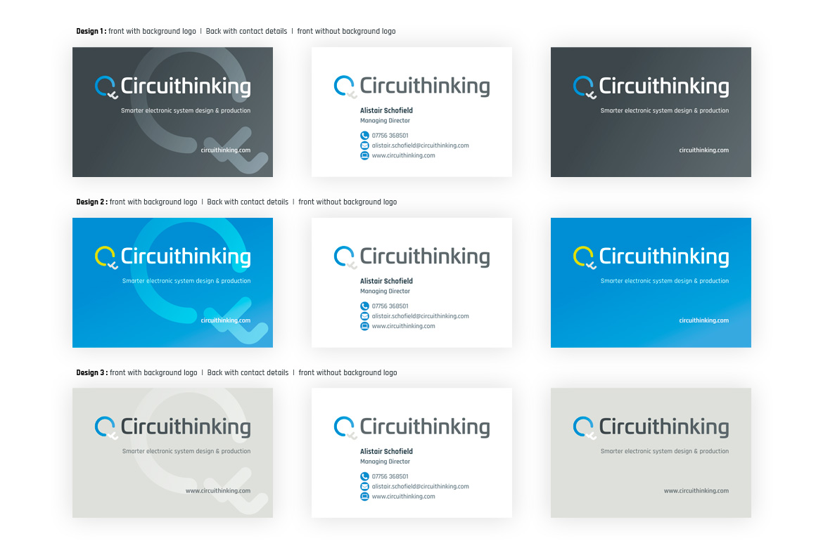 Circuithinking business card design options